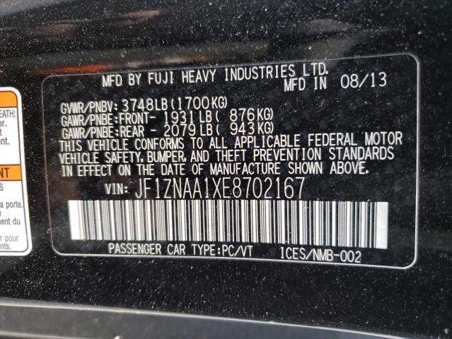 JF1ZNAA1XE8702167 - 2014 TOYOTA SCION FR-S BLACK photo 10