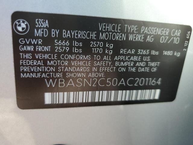 WBASN2C50AC201164 - 2010 BMW 535 GT SILVER photo 13