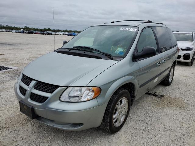 1D4GP45R44B535046 - 2004 DODGE CARAVAN SX TEAL photo 2