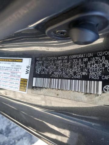 JTKDE177660124481 - 2006 TOYOTA SCION TC 灰色 照片 10