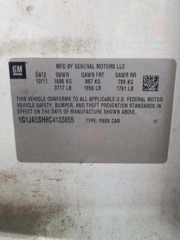 1G1JA5SH8C4133855 - 2012 CHEVROLET SONIC LS WHITE photo 10