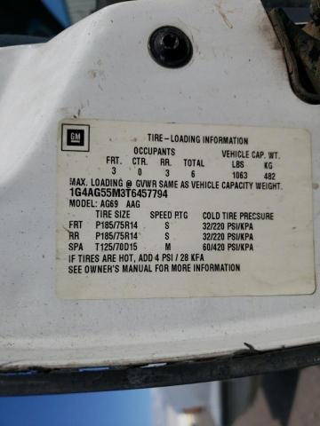 1G4AG55M3T6457794 - 1996 BUICK CENTURY SP WHITE photo 10