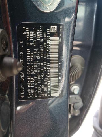 JHMFC1F7XJX003779 - 2018 HONDA CIVIC EXL Mavi foto 10