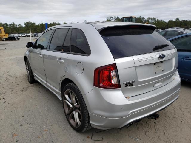 2FMDK3AK4EBA22825 - 2014 FORD EDGE SPORT SILVER photo 3