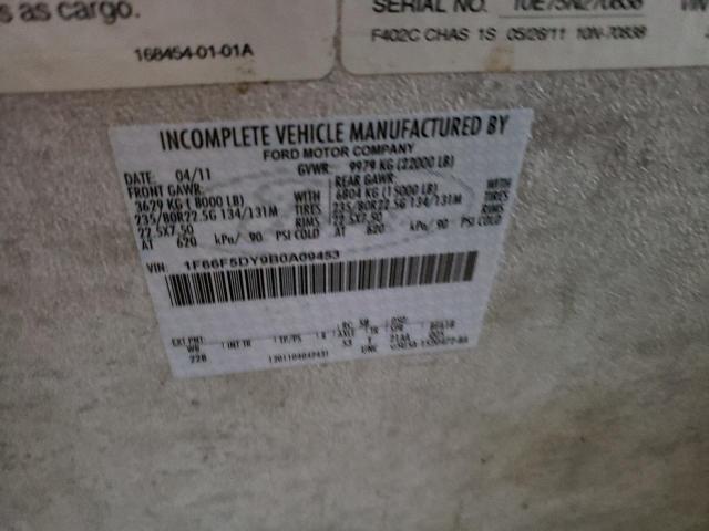 1F66F5DY9B0A09453 - 2012 FORD WINNEBAGO GRAY photo 12