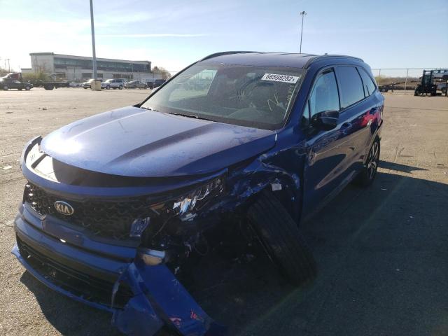 5XYRL4LC6MG065396 - 2021 KIA SORENTO S BLUE photo 2