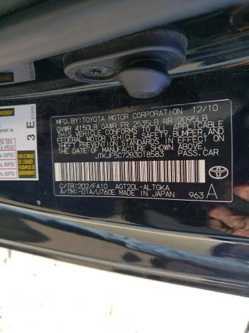 JTKJF5C72B3018583 - 2011 TOYOTA SCION TC შავი ფოტო 10