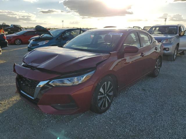 3N1AB8CV5NY277781 - 2022 NISSAN SENTRA SV MAROON photo 2