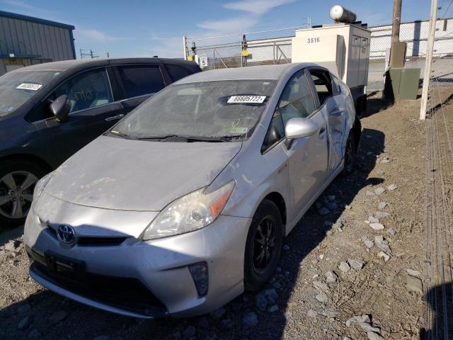 JTDKN3DU9D5628687 - 2013 TOYOTA PRIUS SILVER photo 2