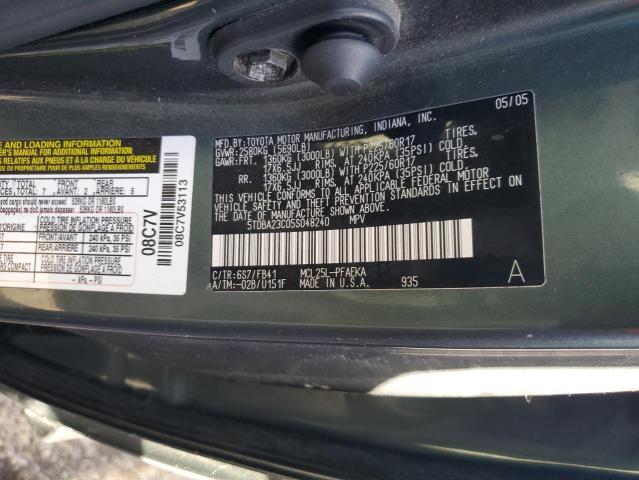 5TDBA23C05S048240 - 2005 TOYOTA SIENNA LE CHARCOAL photo 10