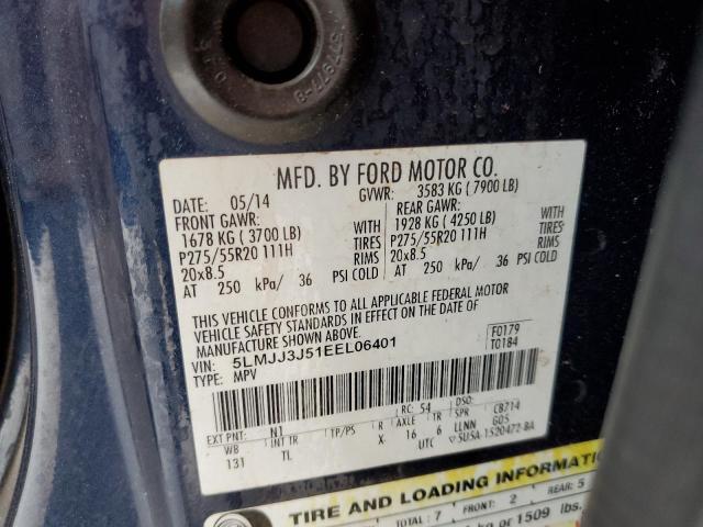 5LMJJ3J51EEL06401 - 2014 LINCOLN NAVIGATOR 蓝色 照片 10