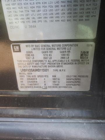 LRBFXDSA9HD115931 - 2017 BUICK ENVISION E BLACK photo 14