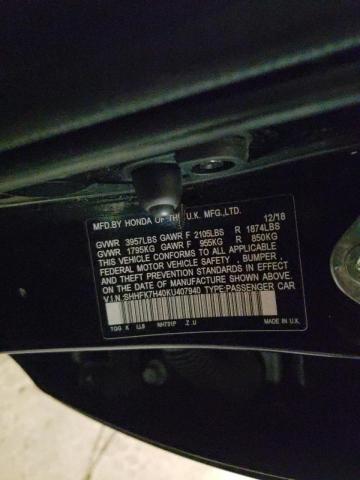 SHHFK7H40KU407940 - 2019 HONDA CIVIC SPOR 黑色 照片 10