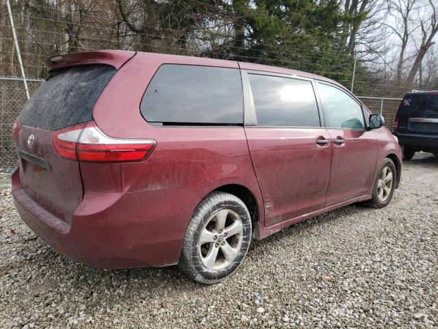 5TDZZ3DC7JS938496 - 2018 TOYOTA SIENNA L RED photo 3