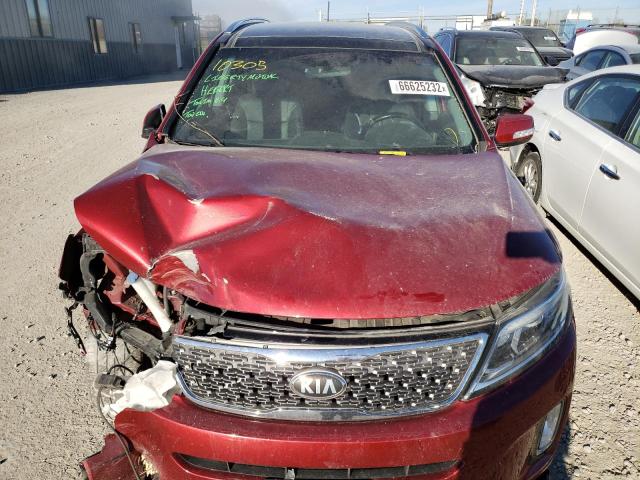 5XYKWDA7XEG490961 - 2014 KIA SORENTO SX BURGUNDY photo 7