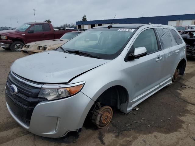 2FMDK4AK7EBA73032 - 2014 FORD EDGE SPORT SILVER photo 1