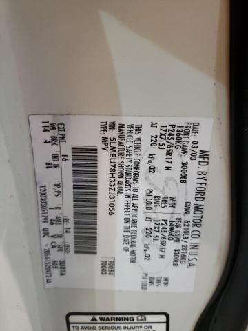 5LMEU78H33ZJ31056 - 2003 LINCOLN AVIATOR 白色 照片 13