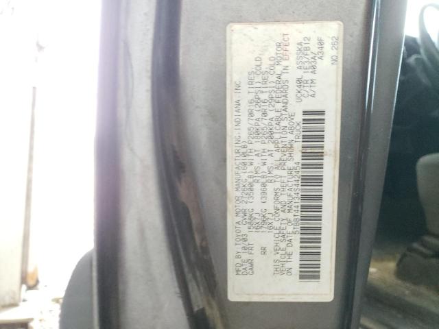 5TBBT44134S442454 - 2004 TOYOTA TUNDRA ACC GRAY photo 10