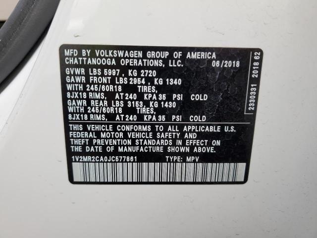 1V2MR2CA0JC577861 - 2018 VOLKSWAGEN ATLAS SEL Ağ foto 10