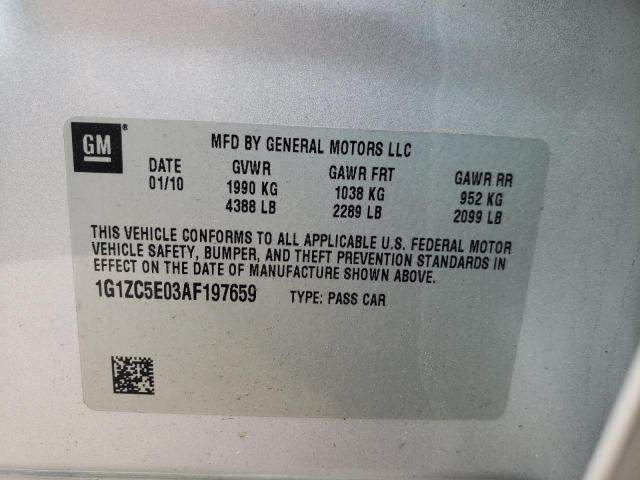 1G1ZC5E03AF197659 - 2010 CHEVROLET MALIBU 1LT 银色 照片 10