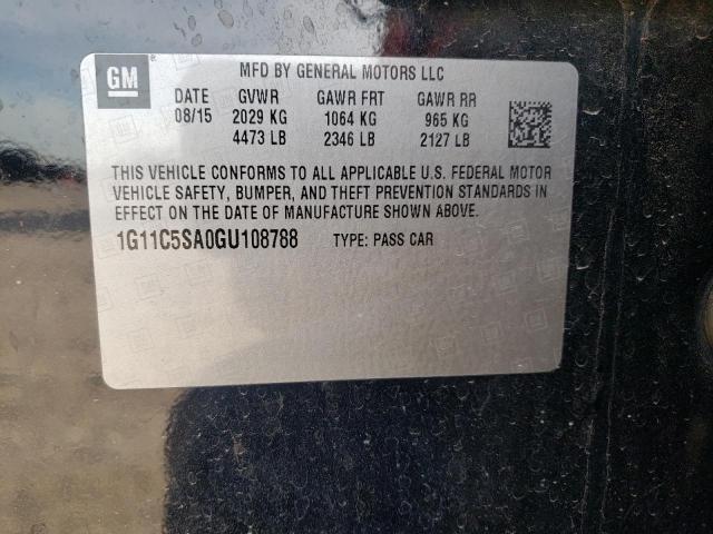 1G11C5SA0GU108788 - 2016 CHEVROLET MALIBU LIM 黑色 照片 10