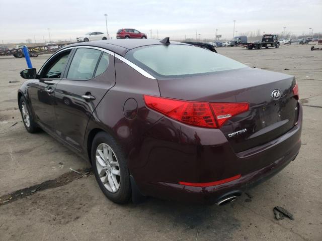 5XXGM4A73DG126122 - 2013 KIA OPTIMA LX BURGUNDY photo 3