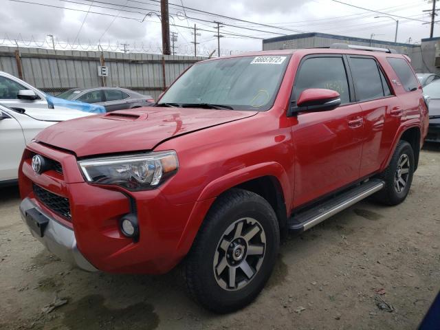 JTEBU5JR3J5545889 - 2018 TOYOTA 4RUNNER SR RED photo 2
