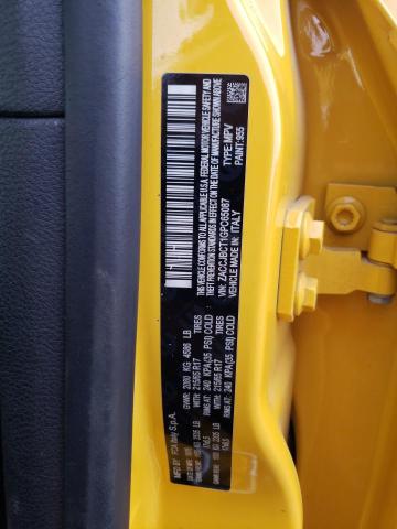 ZACCJBCT1GPC65087 - 2016 JEEP RENEGADE T YELLOW photo 13