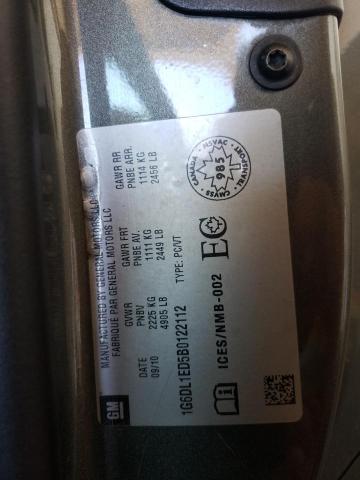 1G6DL1ED5B0122112 - 2011 CADILLAC CTS PERFOR ნაცრისფერი ფოტო 10