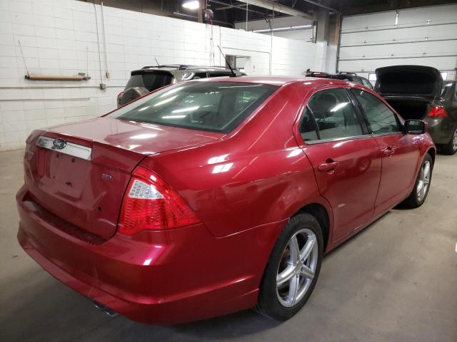 3FAHP0JA7AR286068 - 2010 FORD FUSION SEL RED photo 4