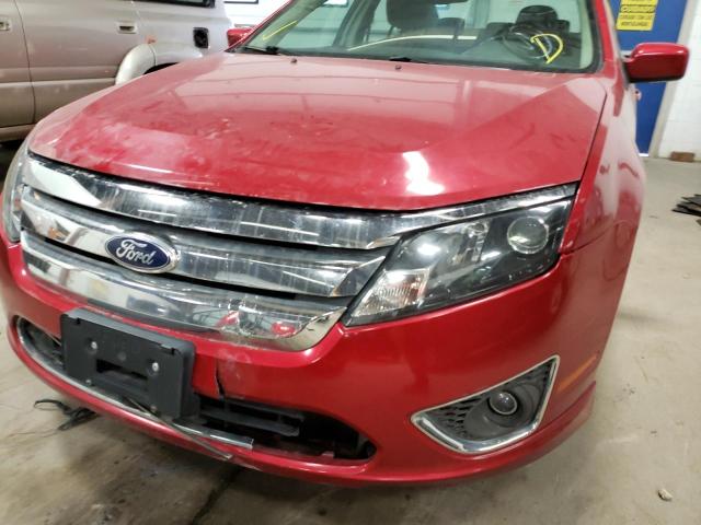 3FAHP0JA7AR286068 - 2010 FORD FUSION SEL RED photo 9