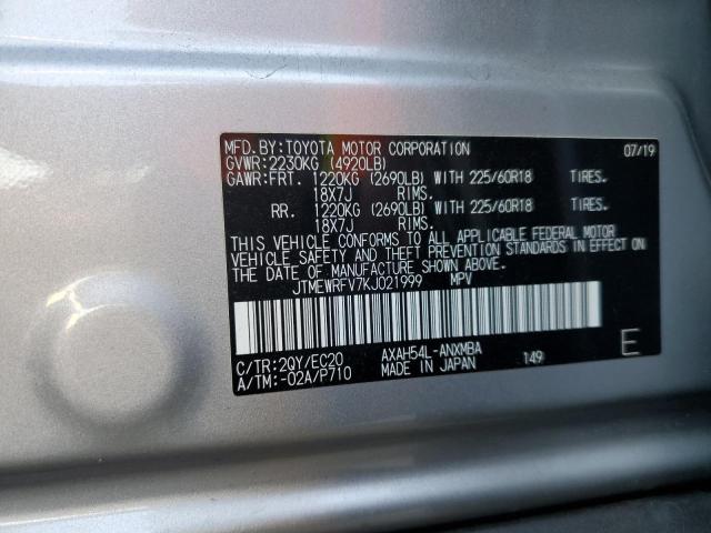 JTMEWRFV7KJ021999 - 2019 TOYOTA RAV4 XSE SILVER photo 14