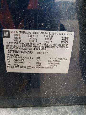 3GYFNBEY4AS581884 - 2010 CADILLAC SRX PERFOR ლურჯი ფოტო 13