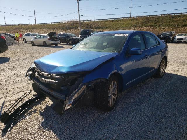 3FAHP0JA2CR281735 - 2012 FORD FUSION SEL BLUE photo 2