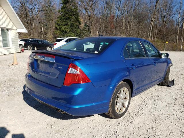 3FAHP0JA2CR281735 - 2012 FORD FUSION SEL BLUE photo 4