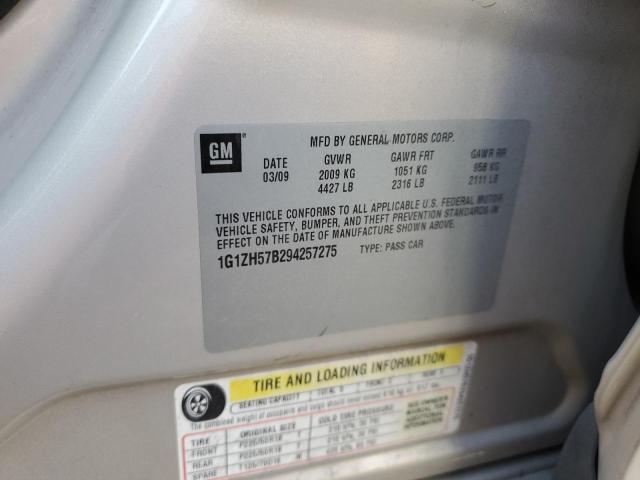 1G1ZH57B294257275 - 2009 CHEVROLET MALIBU 1LT 银色 照片 10