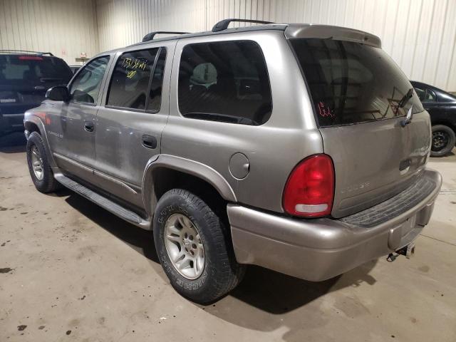 1B4HS28Z21F547178 - 2001 DODGE DURANGO GRAY photo 3