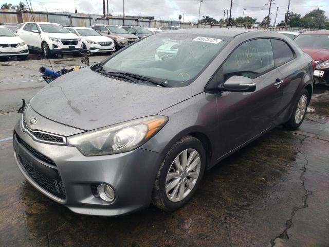 KNAFX6A89E5241589 - 2014 KIA FORTE EX GRAY photo 2