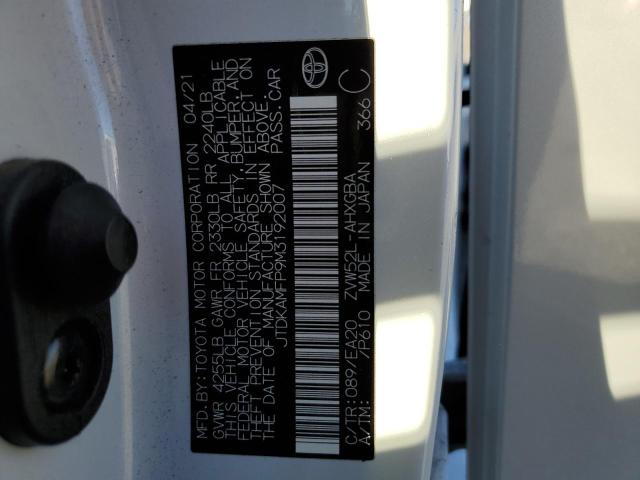 JTDKAMFP9M3192007 - 2021 TOYOTA PRIUS PRIM Weiß Foto 13