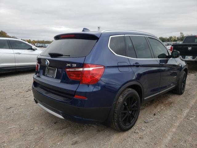 5UXWX7C5XE0E80255 - 2014 BMW X3 XDRIVE3 BLUE photo 4