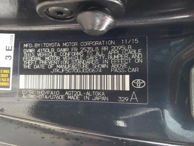 JTKJF5C70GJ020674 - 2016 TOYOTA SCION TC CHARCOAL photo 10