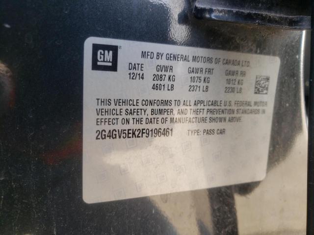 2G4GV5EK2F9196461 - 2015 BUICK REGAL CHARCOAL photo 12