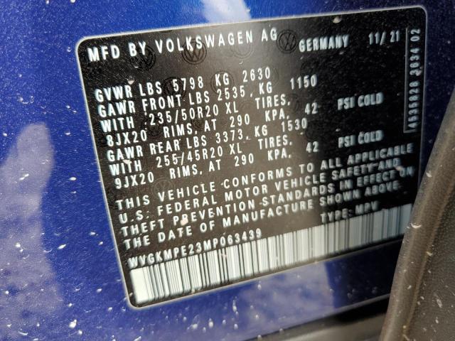 WVGKMPE23MP063439 - 2021 VOLKSWAGEN ID.4 PRO S BLUE photo 13