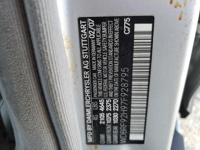 WDBRF92H97F928795 - 2007 MERCEDES-BENZ C 280 4MAT SILVER photo 10