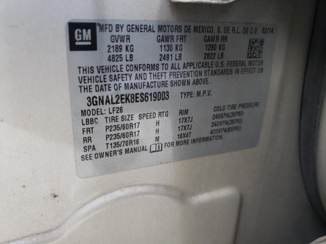 3GNAL2EK8ES****** - 2014 CHEVROLET CAPTIVA LS 银色 照片 10