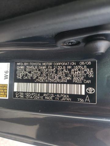 JTKDE167390290494 - 2009 TOYOTA SCION TC فحمي صورة 10