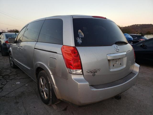 5N1BV28U38N111875 - 2008 NISSAN QUEST S SILVER photo 3