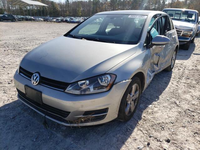 3VW217AU1HM****** - 2017 VOLKSWAGEN GOLF S GRAY photo 2