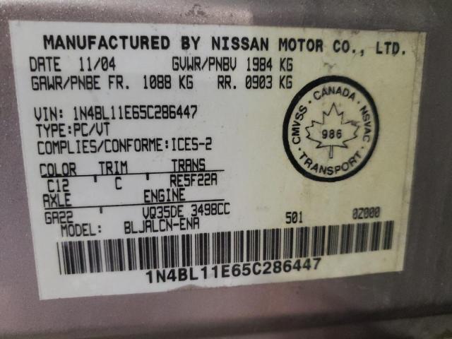 1N4BL11E65C286447 - 2005 NISSAN ALTIMA SE GOLD photo 13