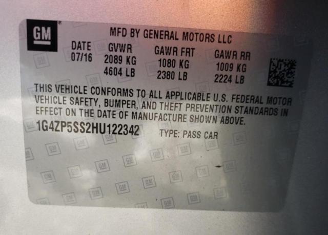 1G4ZP5SS2HU122342 - 2017 BUICK LACROSSE E SILVER photo 10